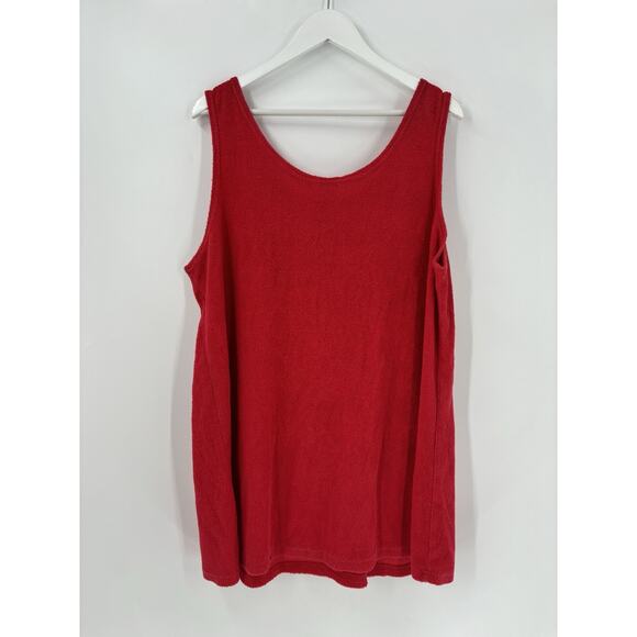 Glorias Fashion Vintage Dress Womens Large Red Terry Cloth Sleeveless Swim Cover - Picture 5 of 12